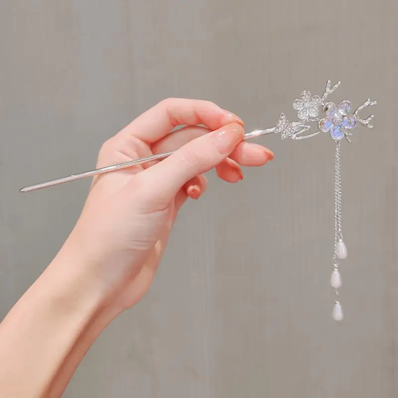 Lily Flower Hairpin with Pearl Drop Antique Design - Image 54