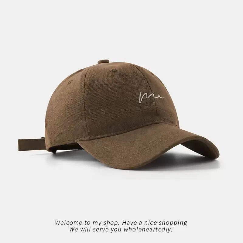 Men Women Retro Embroidered Baseball Cap Brown - Image 3