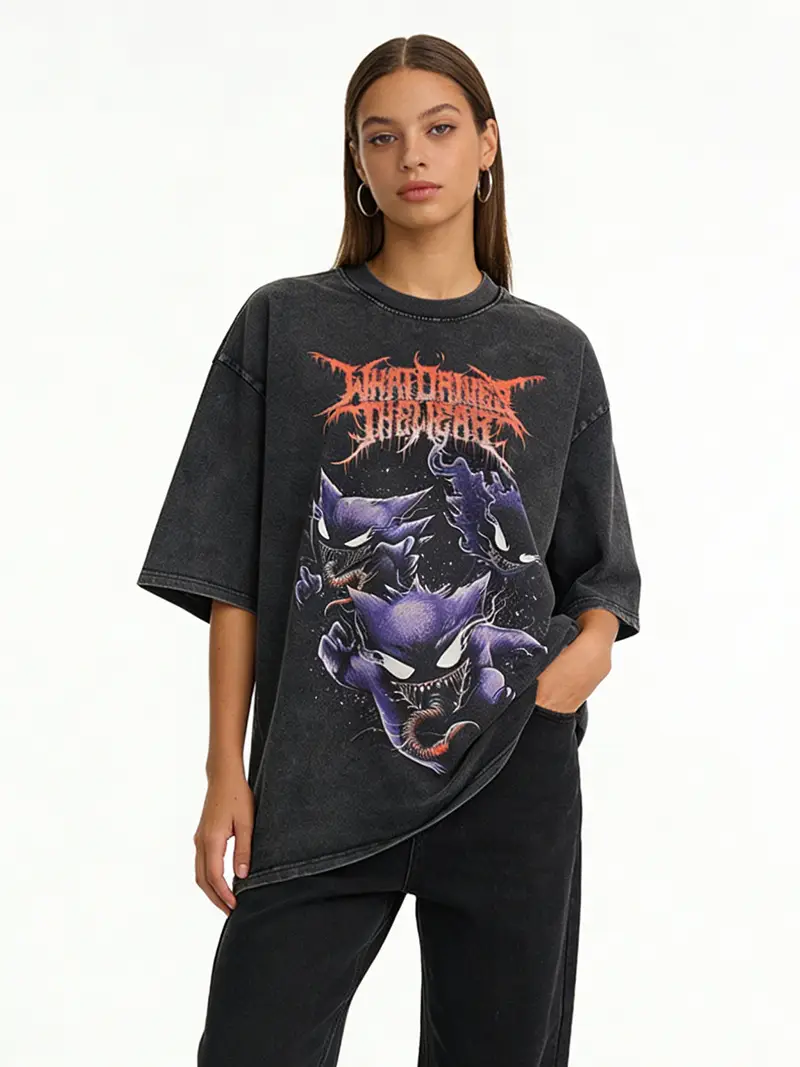 Men Black Distressed Oversize T-Shirt Short Sleeve