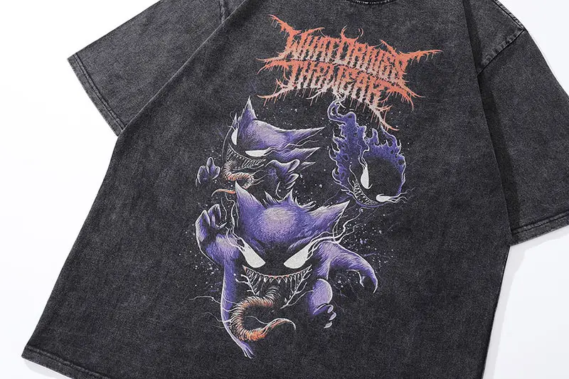 Men Black Distressed Oversize T-Shirt Short Sleeve — feature 11