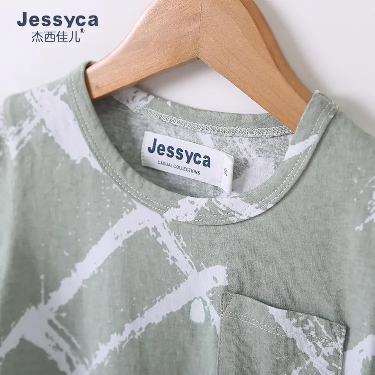 Kids Printed Letter T-Shirt Green Miami Style - Image 3