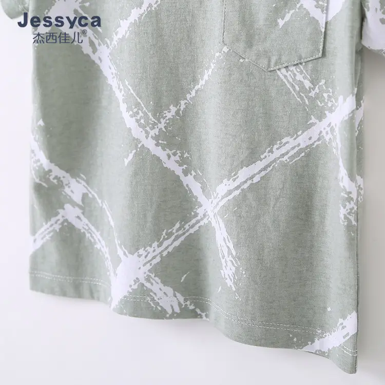 Kids Printed Letter T-Shirt Green Miami Style - Image 5