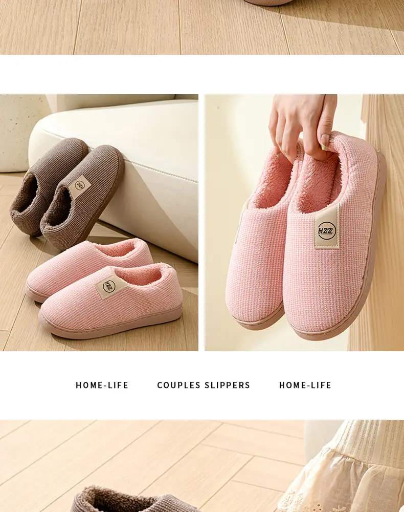 Women's Cotton Slippers Bag Root Winter Household Indoor Non-slip Thick Bottom Household Warm Women's Fleece-lined Large Size Cotton Shoes Men's Winter — feature 14