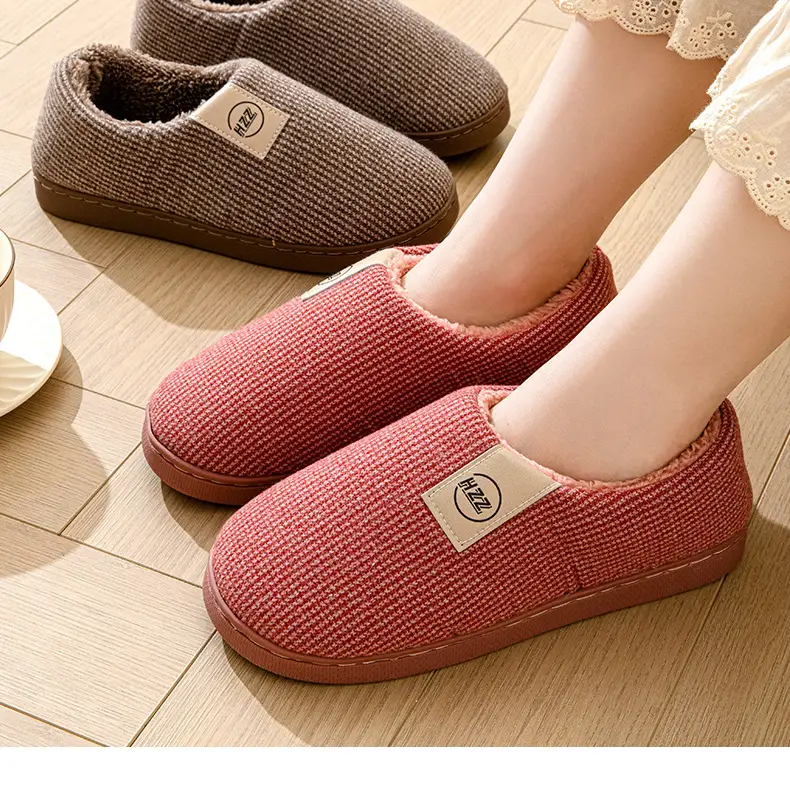 Women's Cotton Slippers Bag Root Winter Household Indoor Non-slip Thick Bottom Household Warm Women's Fleece-lined Large Size Cotton Shoes Men's Winter — feature 15