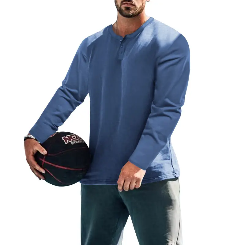 Men's Breathable Lapel Shirt Long Sleeve Gray Polo Top - Image 10