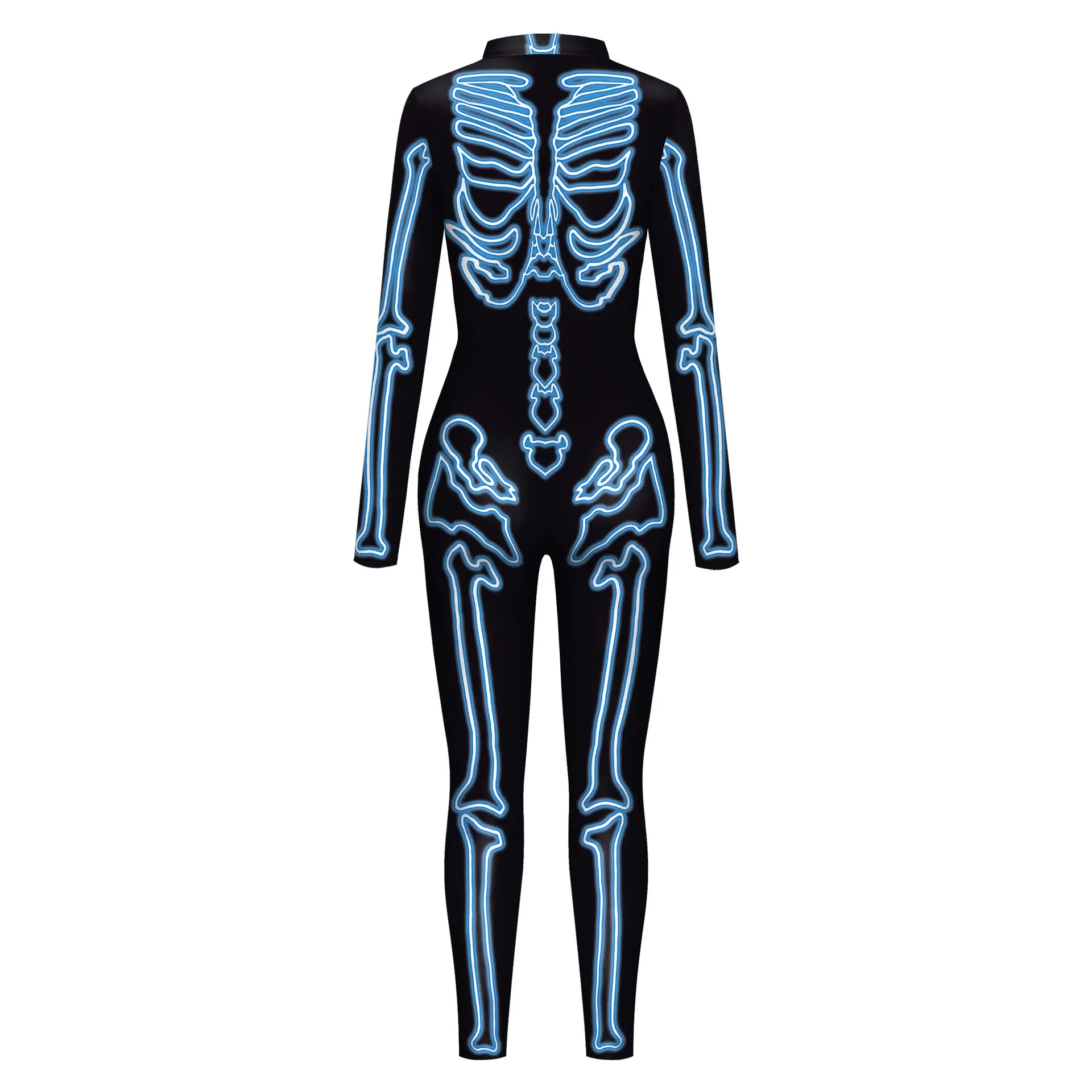 Women's Pink Skeleton 3D Digital Printed Jumpsuit - Image 5