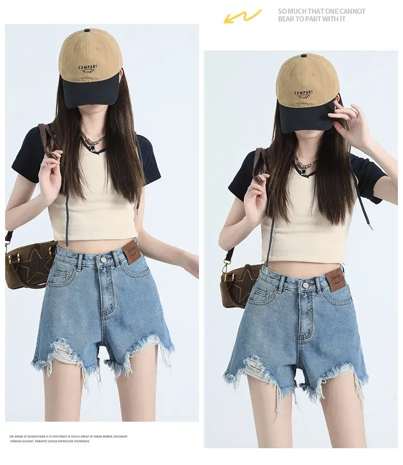 Light Blue Denim Shorts Women High Waist 2023 — feature 9