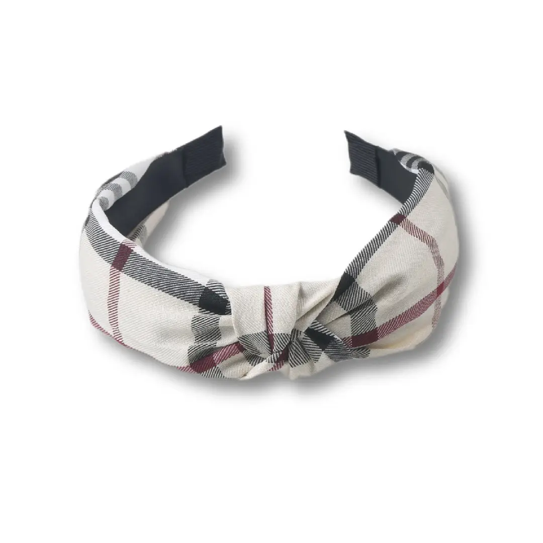 Houndstooth Vintage Knot-Tied Hair Band for Women - Image 5