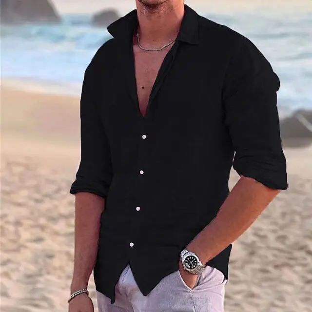 Men's Blue Turtleneck Summer Shirt 2023 — feature 3