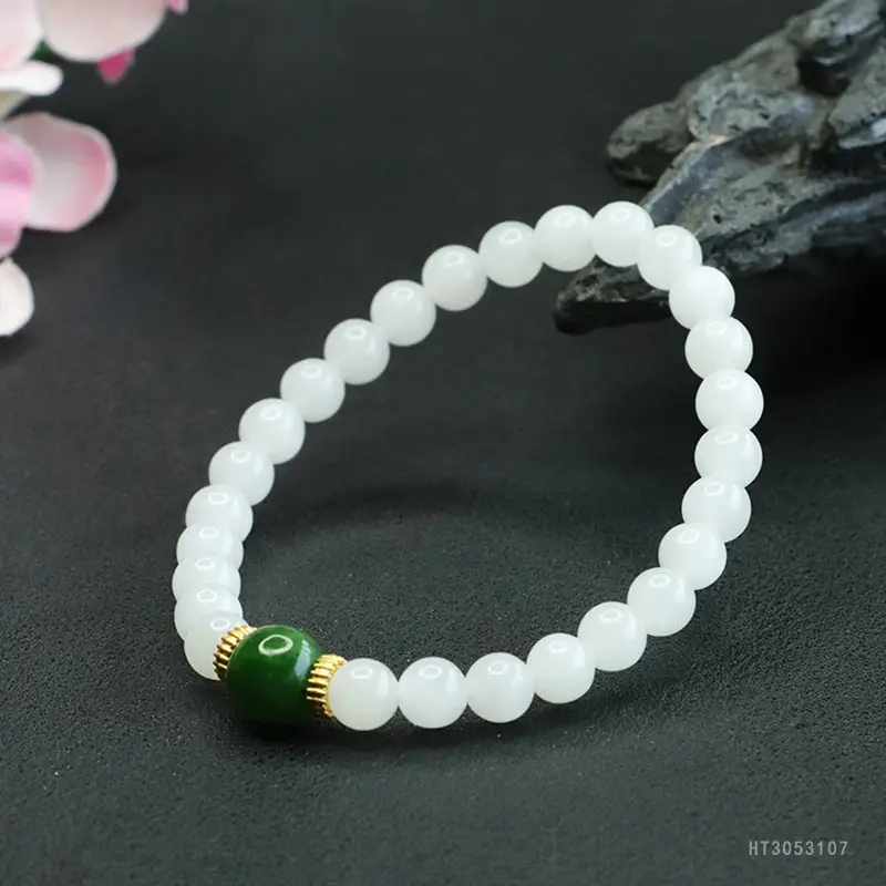 Guan Yu Jade Bracelet White Green Jasper — feature 10