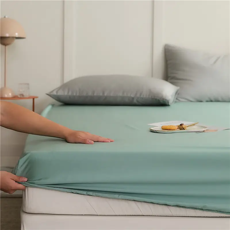 60 Lyocell Tencel Mattress Cover Single Piece Summer Light Luxury Cool Ice Silk Mattress Cover Mattress Cover Protective Cover Single Piece — feature 17
