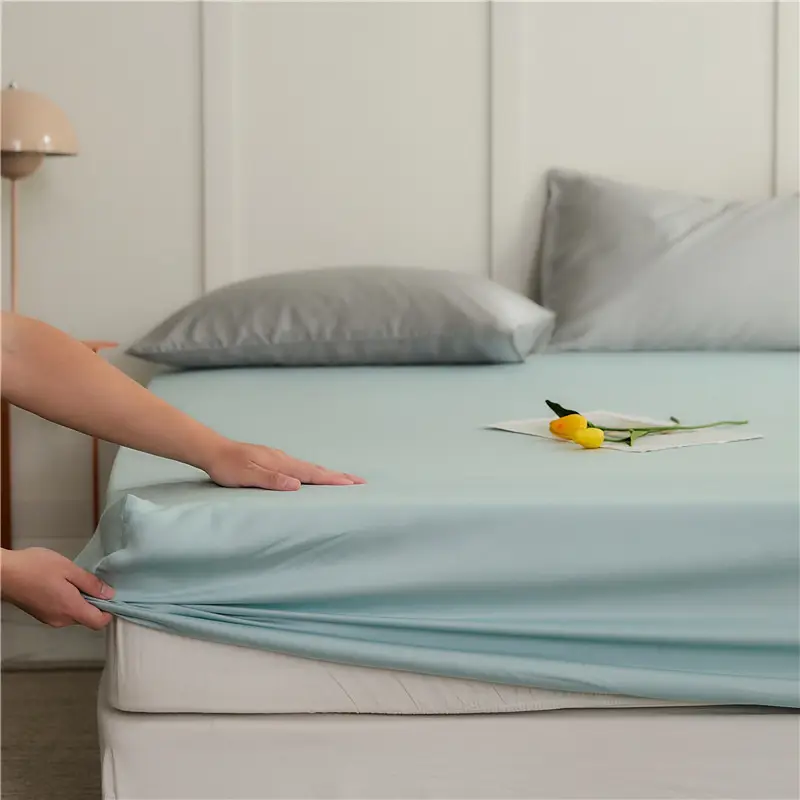 60 Lyocell Tencel Mattress Cover Single Piece Summer Light Luxury Cool Ice Silk Mattress Cover Mattress Cover Protective Cover Single Piece