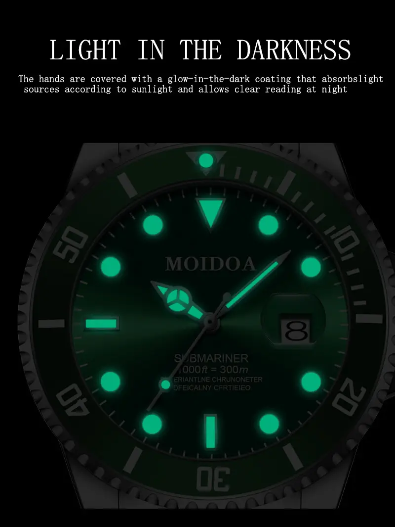 Men's Green Luminous Waterproof Tourbillon Watch — feature 19