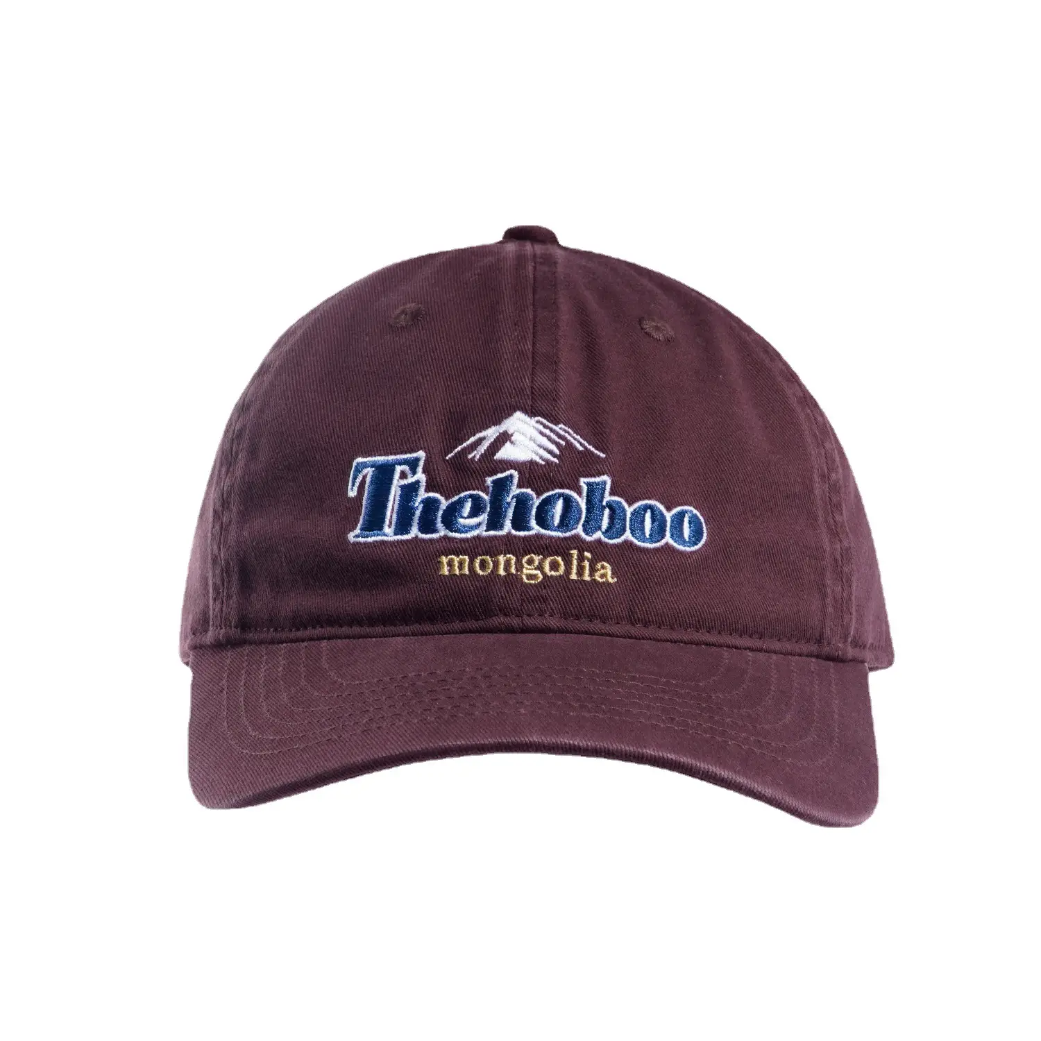 Maroon Embroidered Peaked Cap for Women Summer