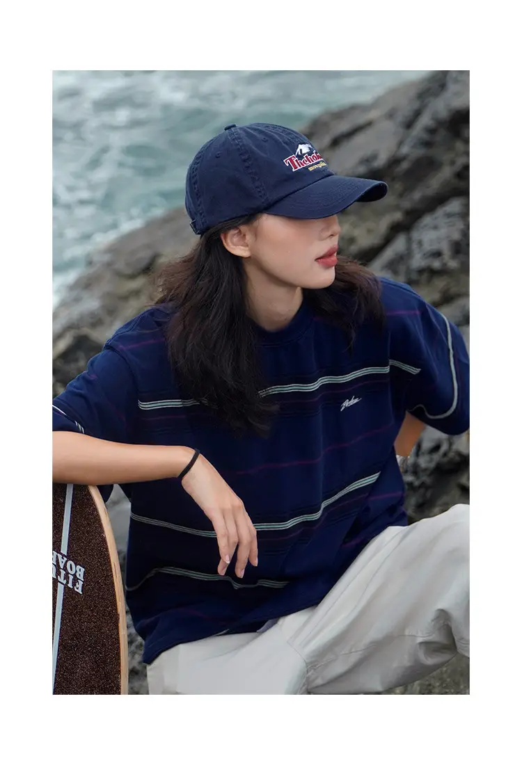 Maroon Embroidered Peaked Cap for Women Summer — feature 6