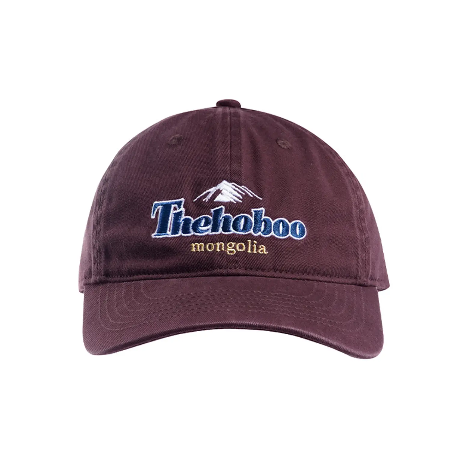 Maroon Embroidered Peaked Cap for Women Summer