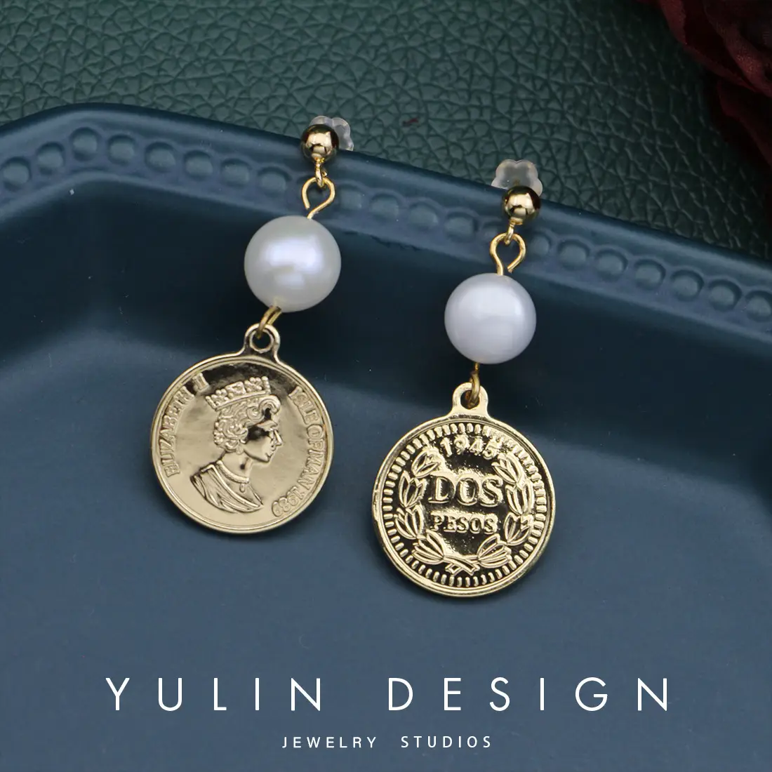 S925 Silver Pearl Face Earrings Retro Japanese Design - Image 2
