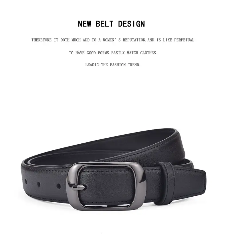 Women's Genuine Leather Belt with Gold Buckle Caramel β feature 21
