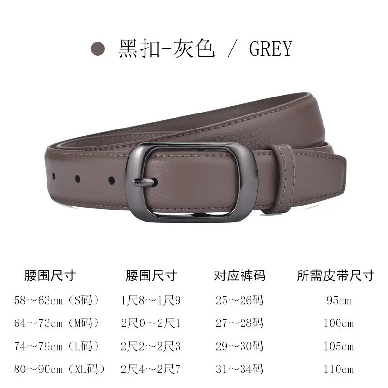 Women's Genuine Leather Belt with Gold Buckle Caramel - Image 8
