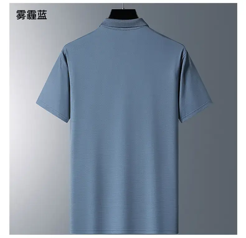 Men's Black Ice Silk Polo Shirt Summer — feature 13