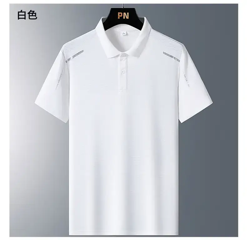 Men's Black Ice Silk Polo Shirt Summer — feature 14