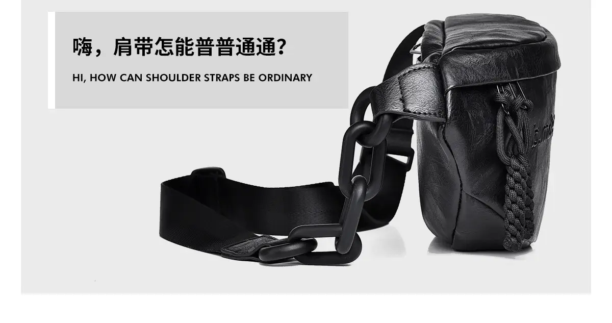 Women's Black Acrylic Waist Bag with Chain Strap — feature 16