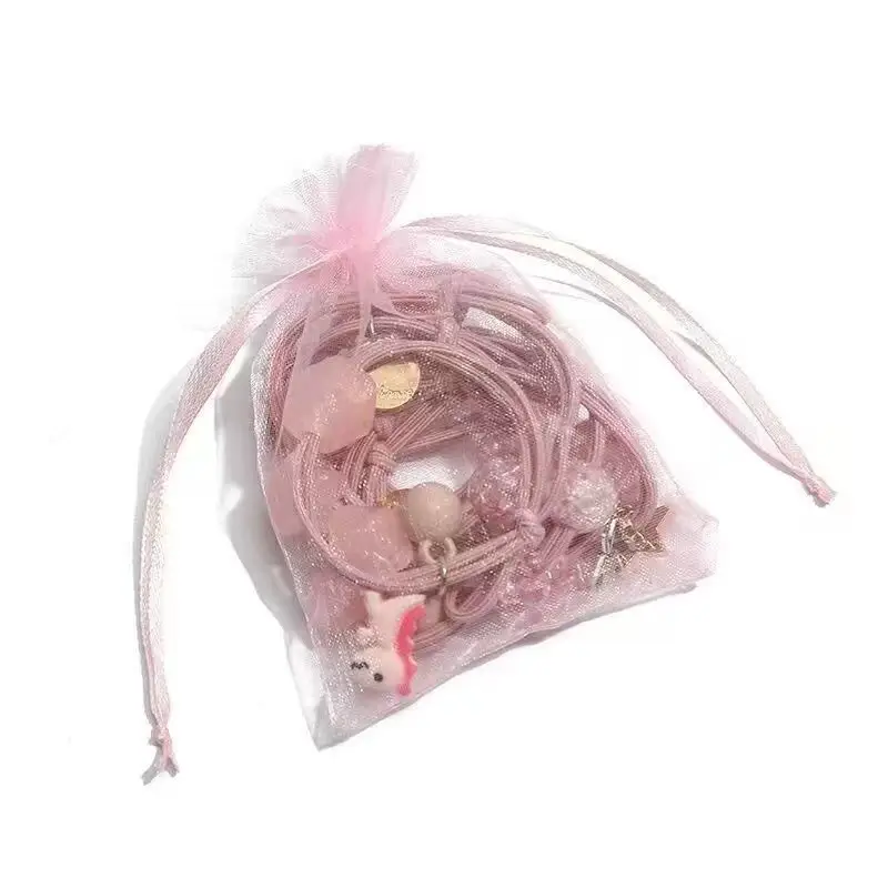 Korean Style Girls Rubber Band Hair Rope Set Blue Princess No Harm - Image 9
