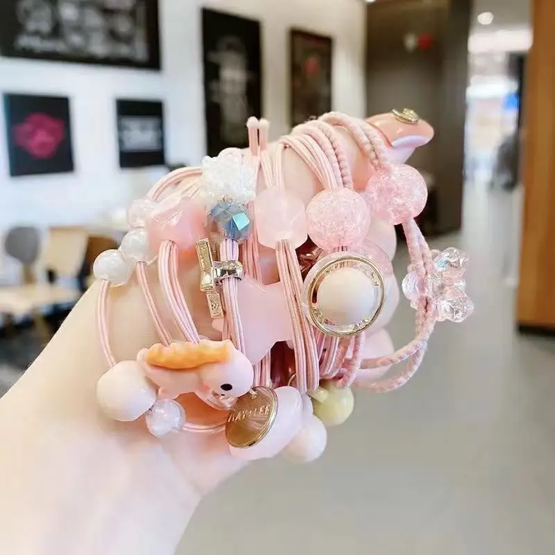 Korean Style Girls Rubber Band Hair Rope Set Blue Princess No Harm — feature 1