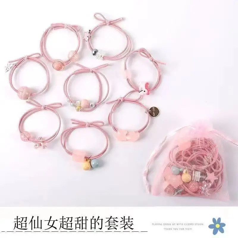 Korean Style Girls Rubber Band Hair Rope Set Blue Princess No Harm — feature 2