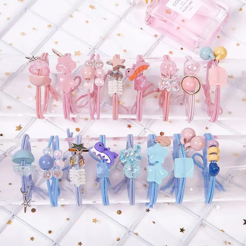 Korean Style Girls Rubber Band Hair Rope Set Blue Princess No Harm — feature 3