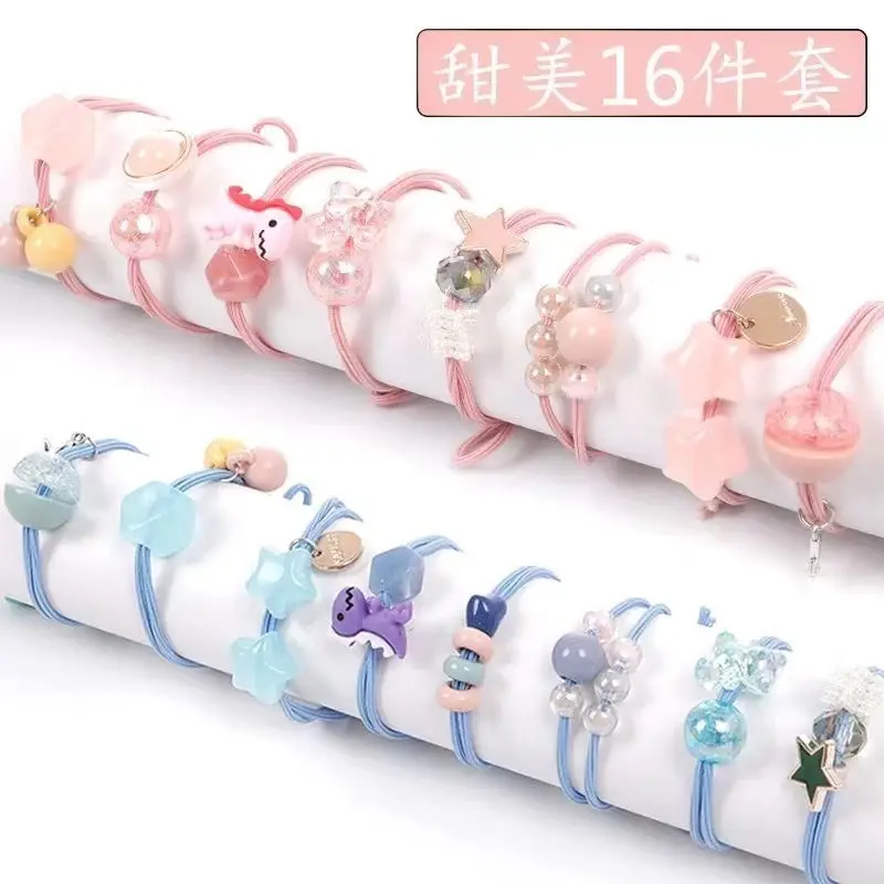Korean Style Girls Rubber Band Hair Rope Set Blue Princess No Harm — feature 8