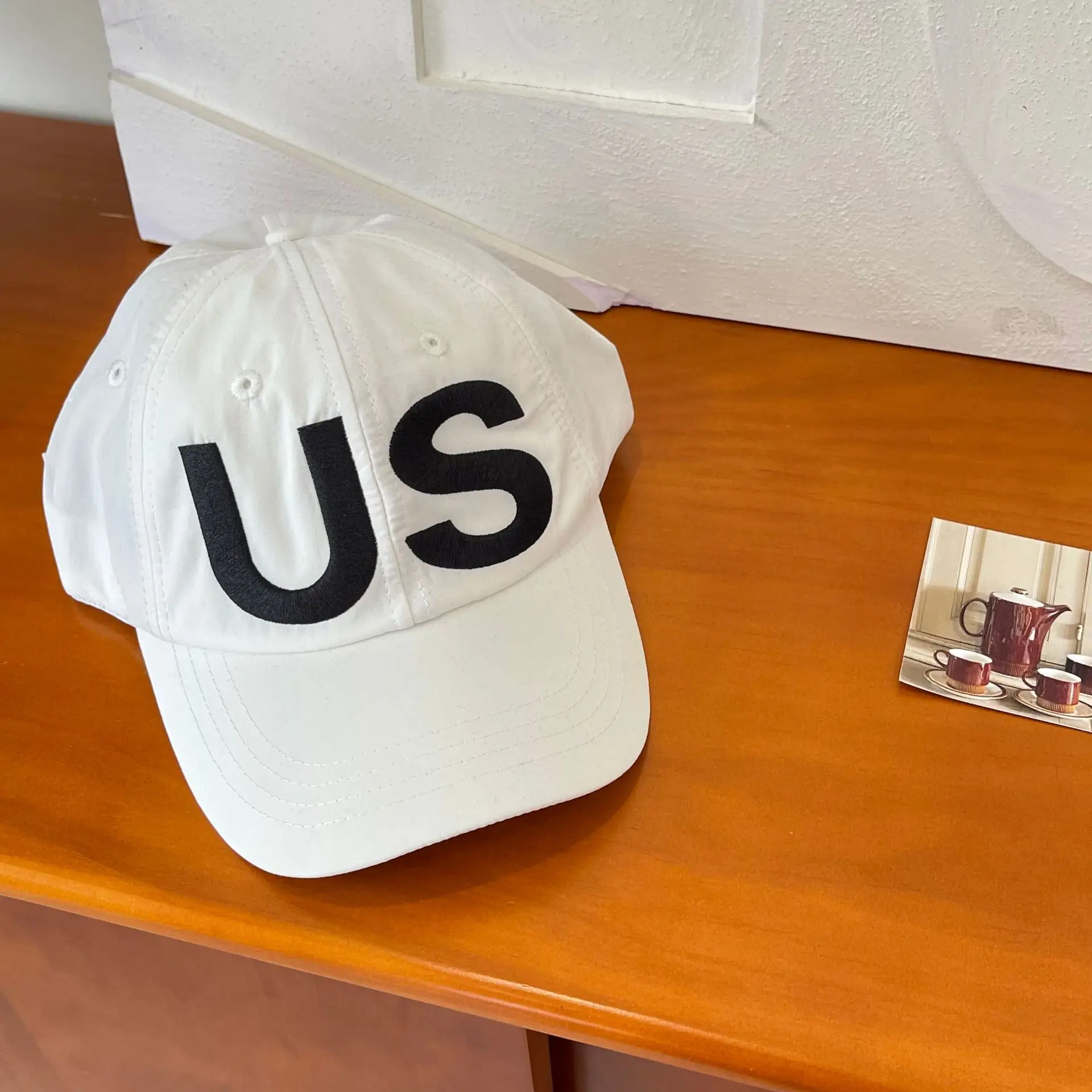 Women's White US Letter Baseball Cap - Image 3
