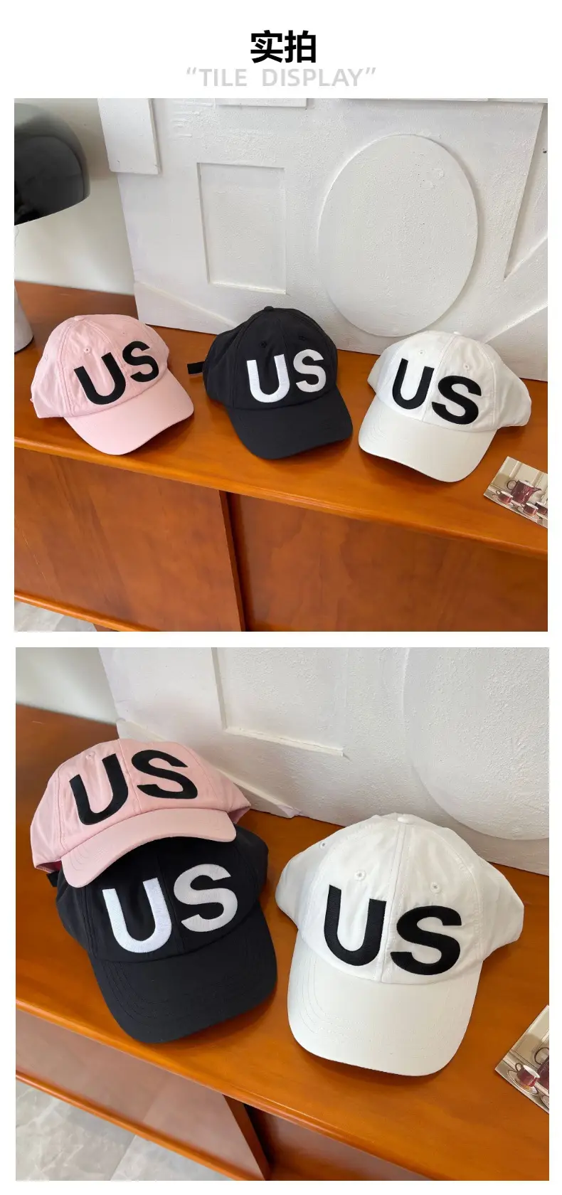 Women's White US Letter Baseball Cap — feature 2
