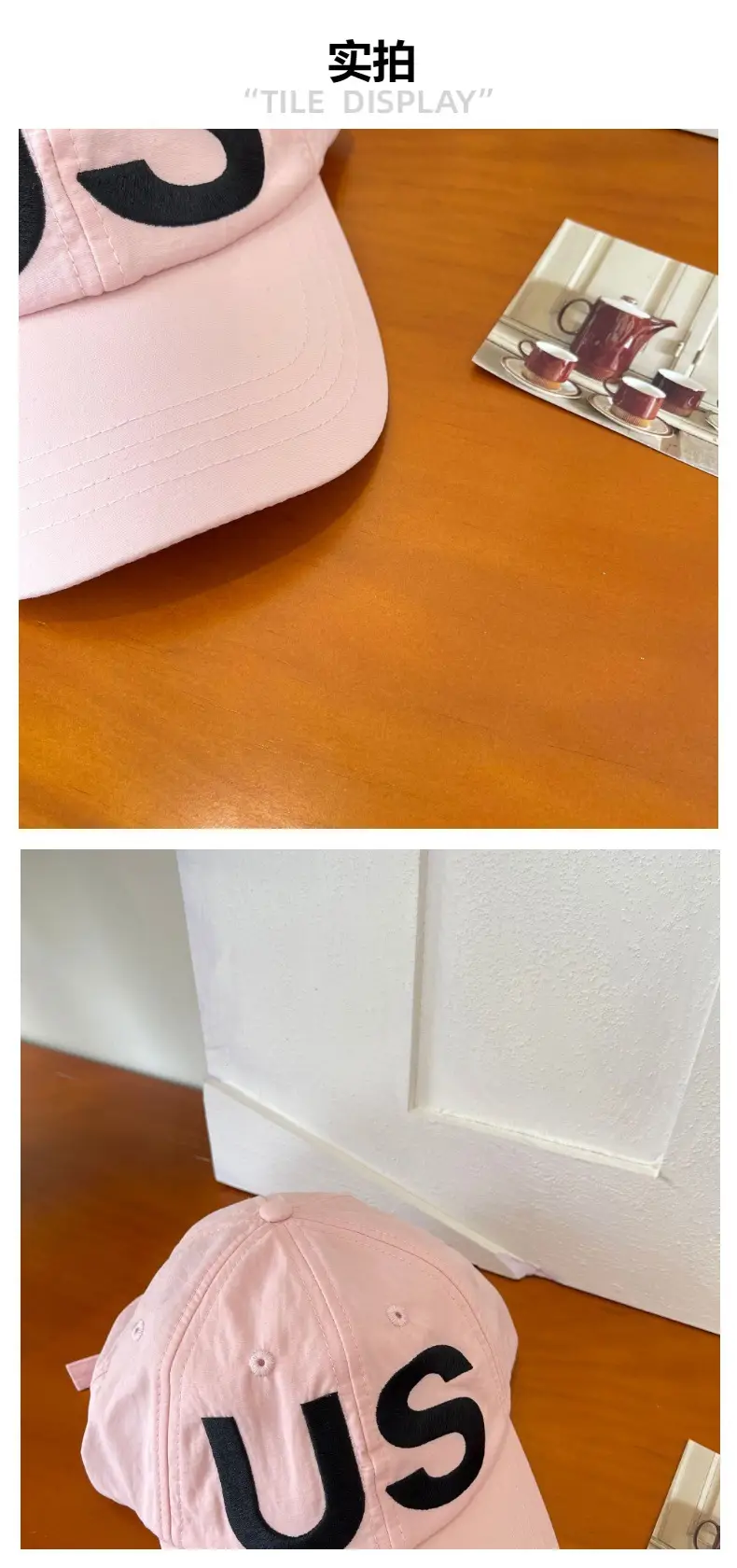 Women's White US Letter Baseball Cap — feature 3