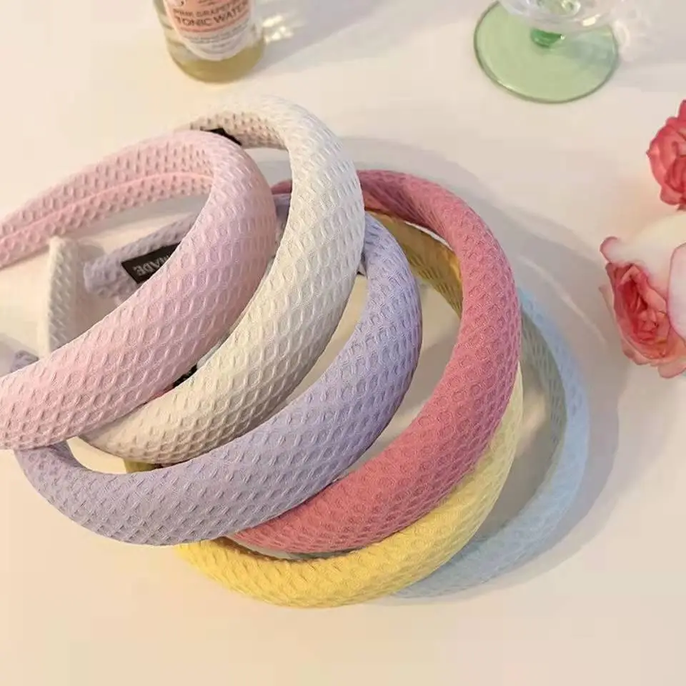Red Waffle Headband for Women High End Face Wash — feature 4