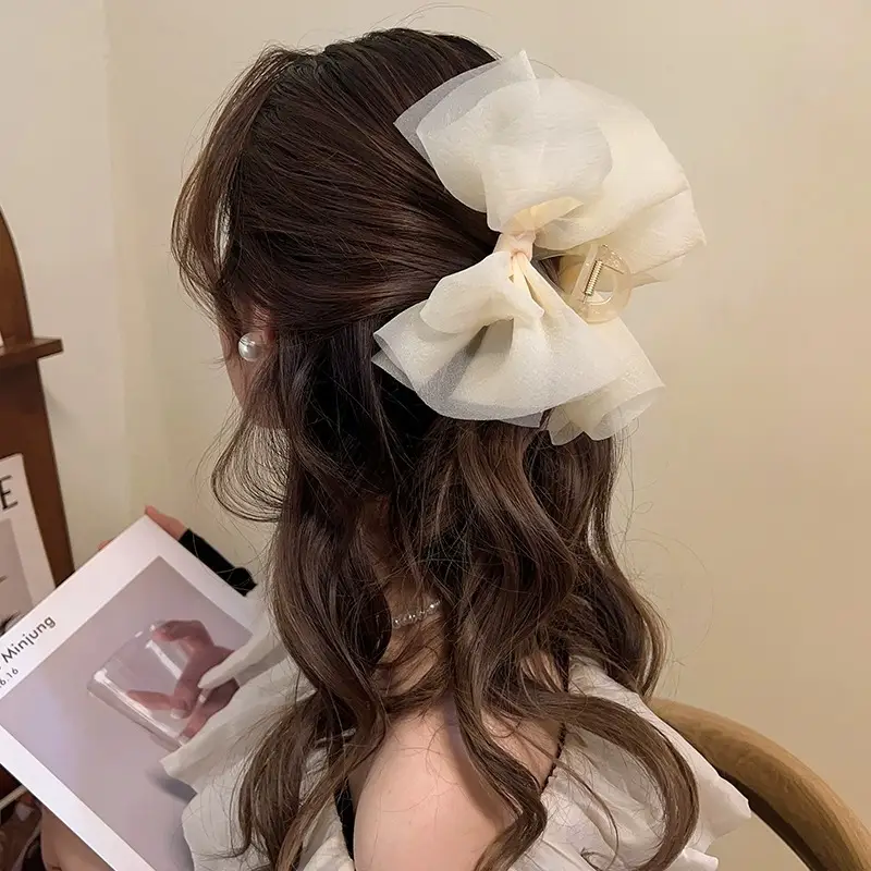 Super Fairy Mesh Bow Hairpin for Women Large - Image 9