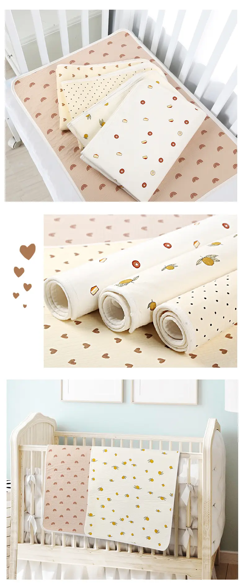 Baby Diaphragm Washable Cotton Bed Sheet Summer Breathable — feature 24