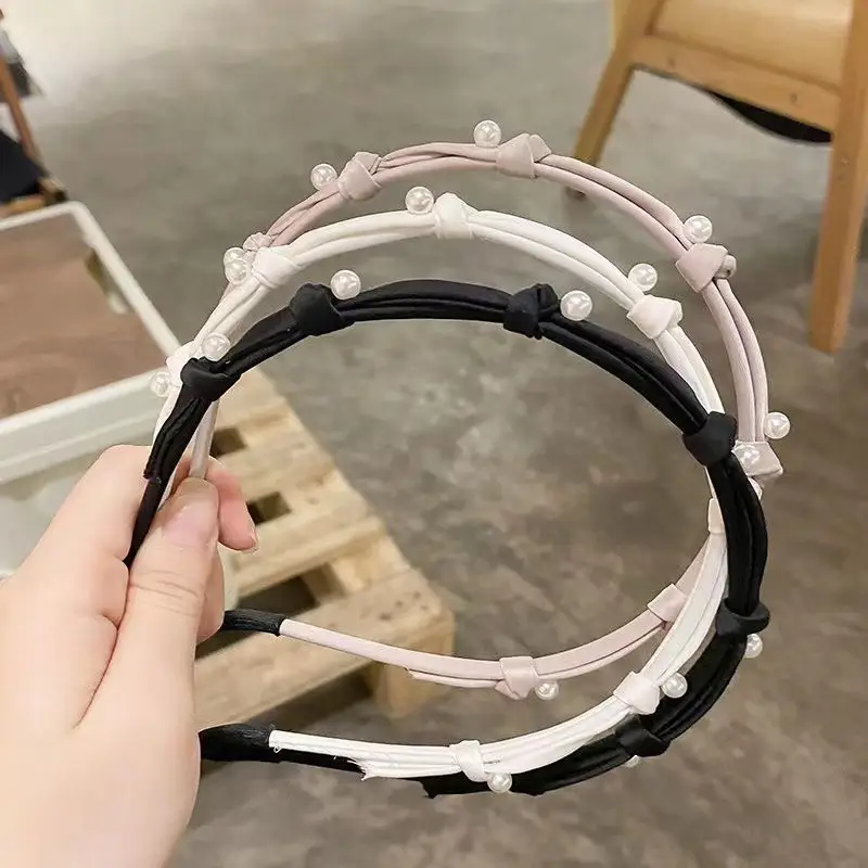 2023 New High-end Knot Pearl Thin Hair Band Women's Elegant Fashion Outer Wearing Headband Elegant Hair Clip Hair Accessories - Image 6