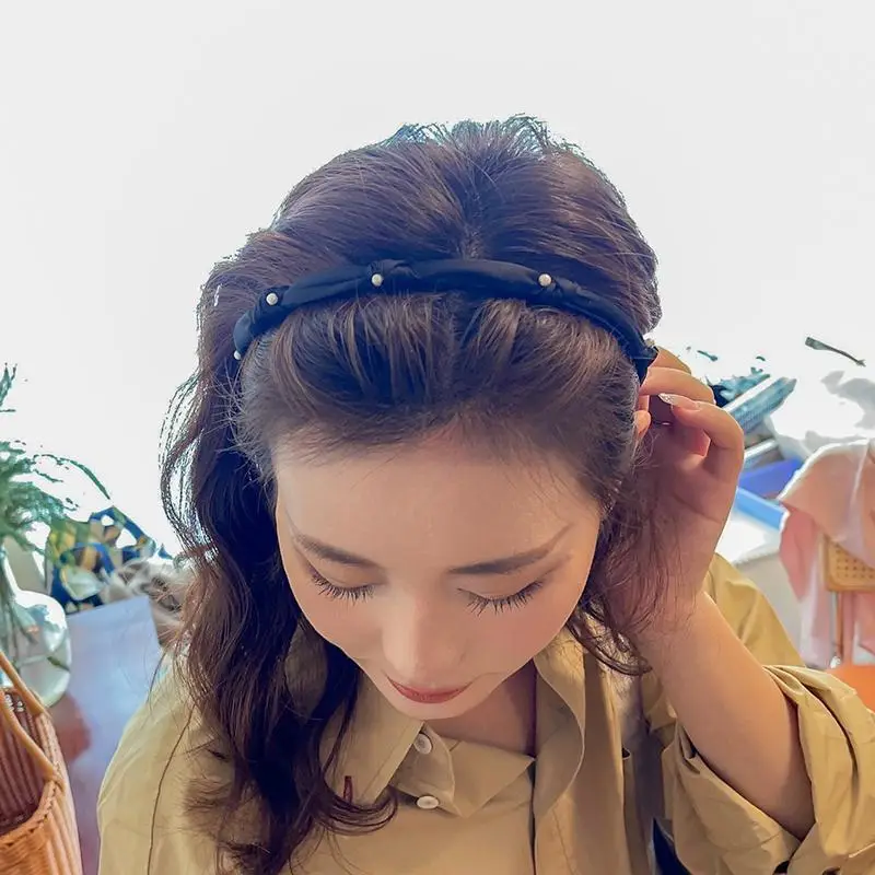 2023 New High-end Knot Pearl Thin Hair Band Women's Elegant Fashion Outer Wearing Headband Elegant Hair Clip Hair Accessories - Image 7