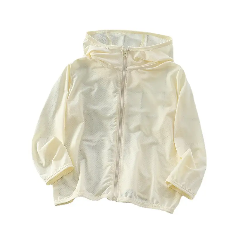 Hooded Striped Sunscreen Clothing for Kids Men Ice Silk Mesh - Image 10