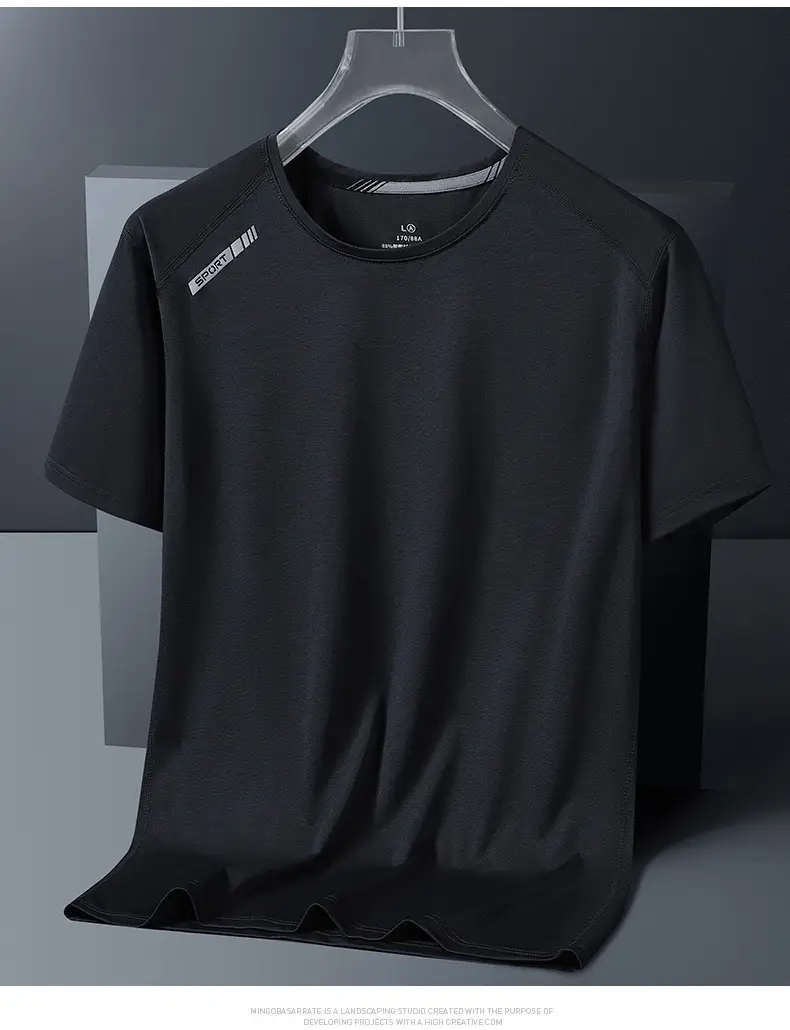 Men's Ice Silk Quick-Dry T-Shirt Dark Blue — feature 14