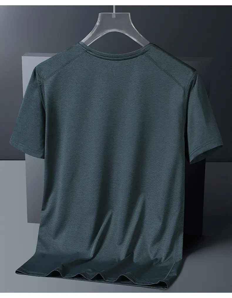 Men's Ice Silk Quick-Dry T-Shirt Dark Blue — feature 16