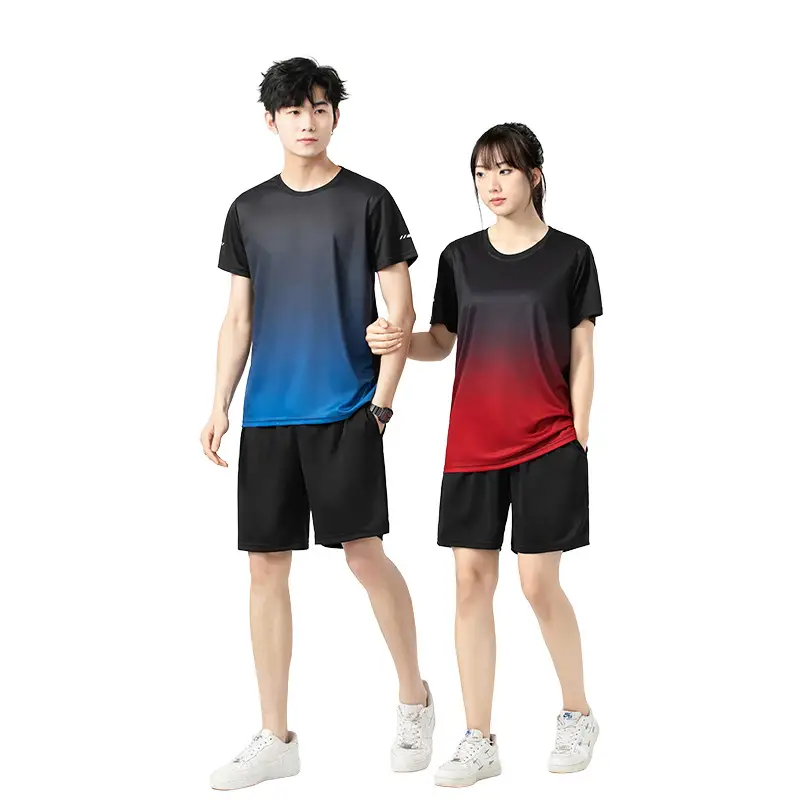 Men 2025 Summer Ice Silk Gradient Shorts Suit - Image 11