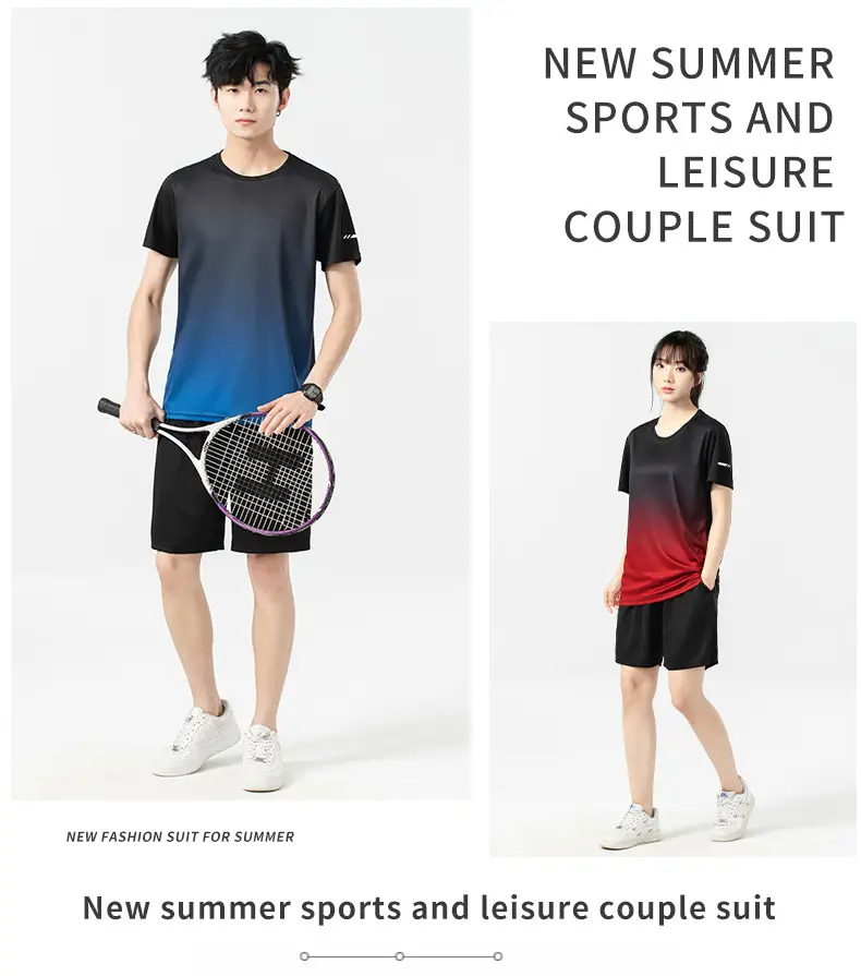Men 2025 Summer Ice Silk Gradient Shorts Suit — feature 14