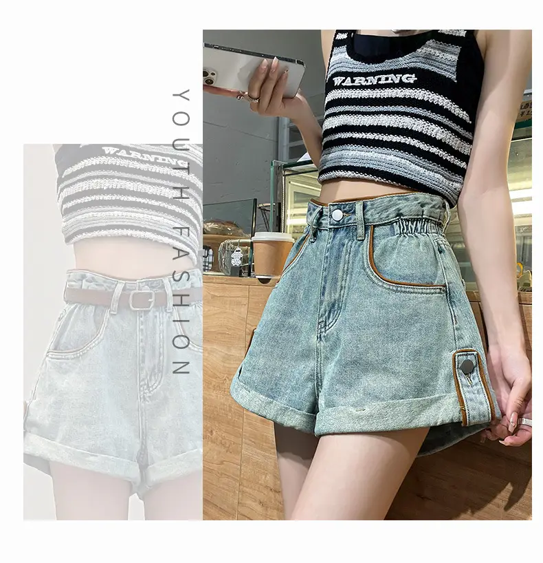 High-Waisted Denim Shorts for Women Summer Plus Size — feature 12