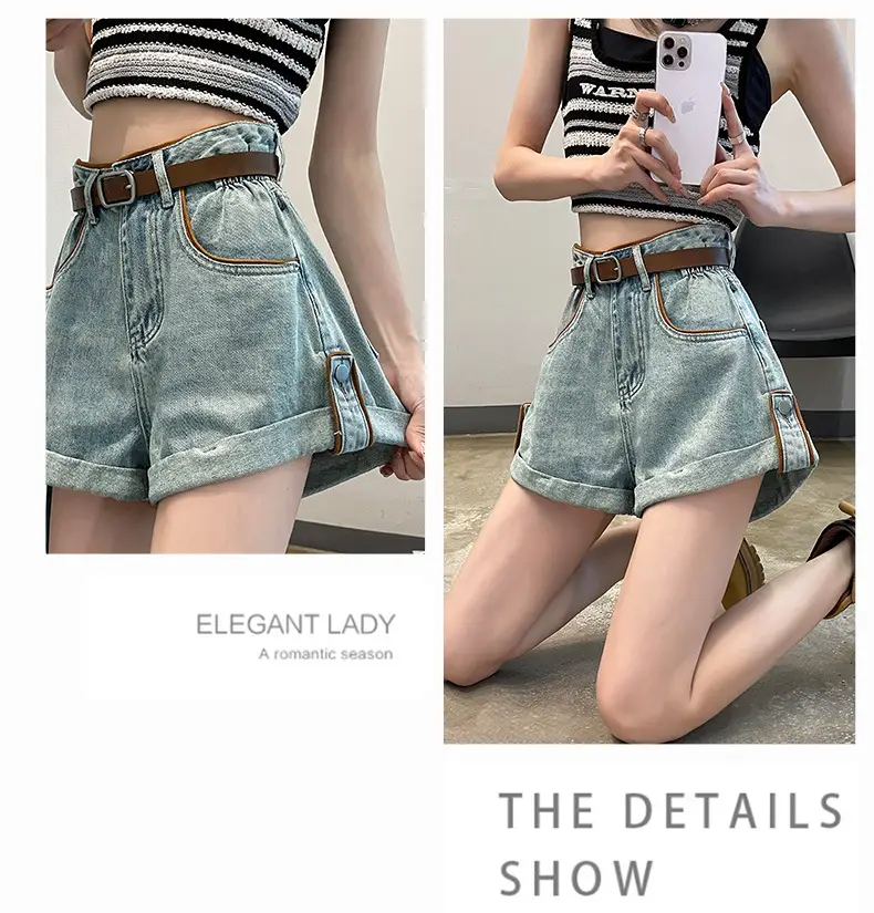 High-Waisted Denim Shorts for Women Summer Plus Size — feature 13