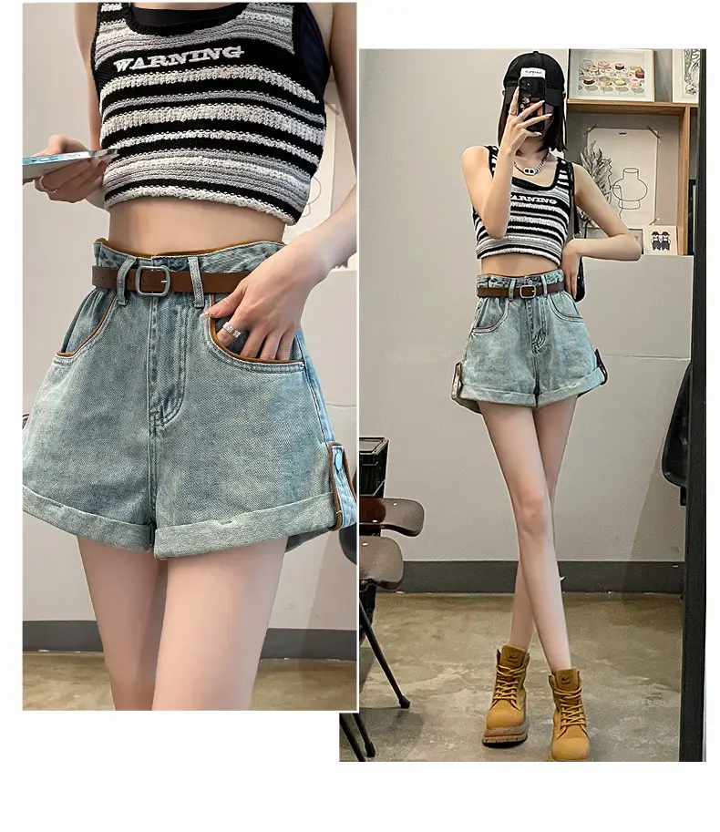 High-Waisted Denim Shorts for Women Summer Plus Size — feature 14
