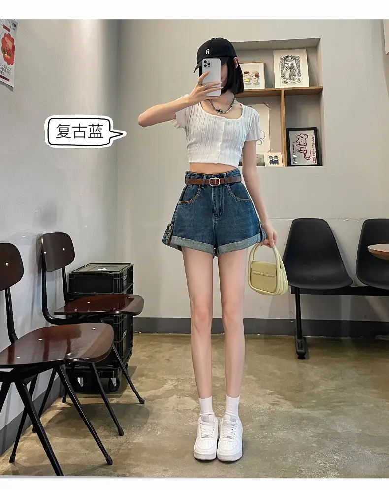 High-Waisted Denim Shorts for Women Summer Plus Size — feature 15
