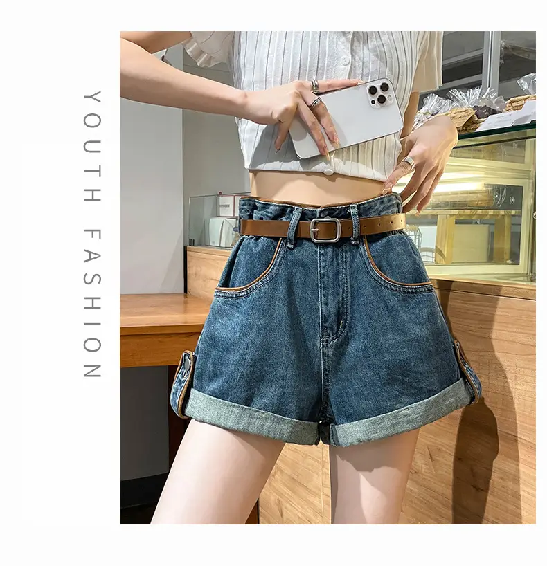 High-Waisted Denim Shorts for Women Summer Plus Size — feature 16