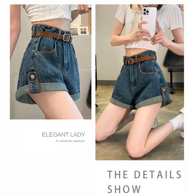 High-Waisted Denim Shorts for Women Summer Plus Size — feature 17